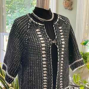 SALE!! Reversible black & white boucle sweater.